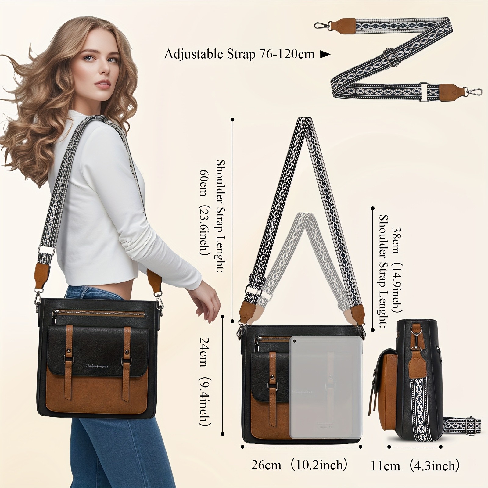 RAINSMORE Womens Crossbody Bag  Lightweight Style & Everyday Comfort for Modern Kiwi Women