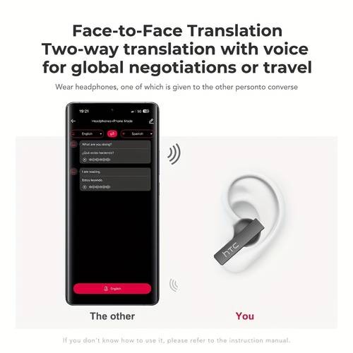 HTC NE40 TWS Wireless Earbuds Smart Translation, Noise-Cancelling Calls & 48 Hours of Power