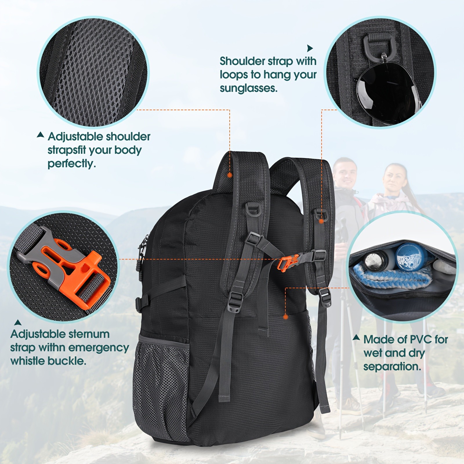 RAINSMORE 40L Unisex Hiking Backpack Lightweight, Large-Capacity Comfort for NZ Outdoor Adventures