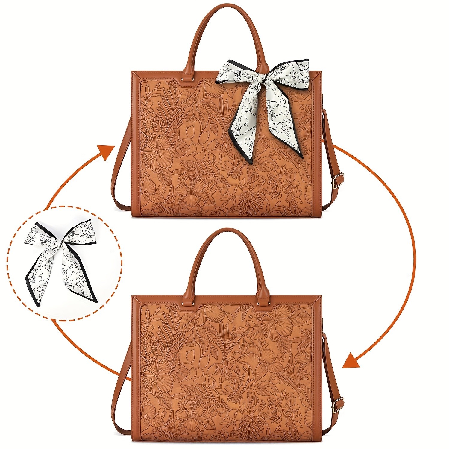 NUBILY Womens 39.62 cm Large Laptop Bag Lightweight Nylon Work Tote with Tablet Pocket & Adjustable Strap