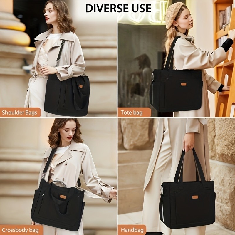 NUBILY Large Canvas Tote Bag Lightweight, Casual & Spacious Carryall for Daily Work, School & Beach Days