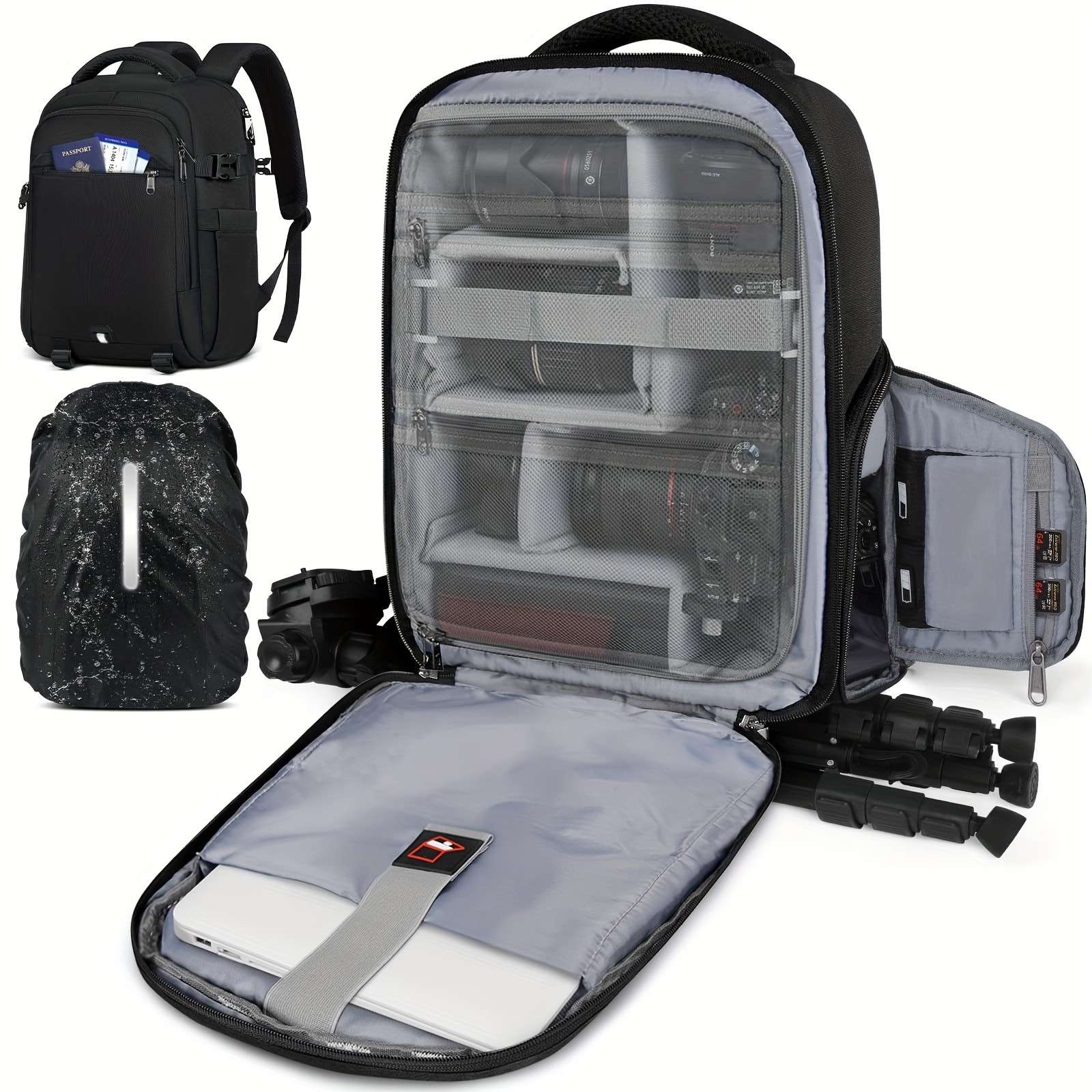 NUBILY Camera Backpack Professional Anti-Theft Travel Bag for DSLR, SLR, Mirrorless & 35.56 cm Laptops