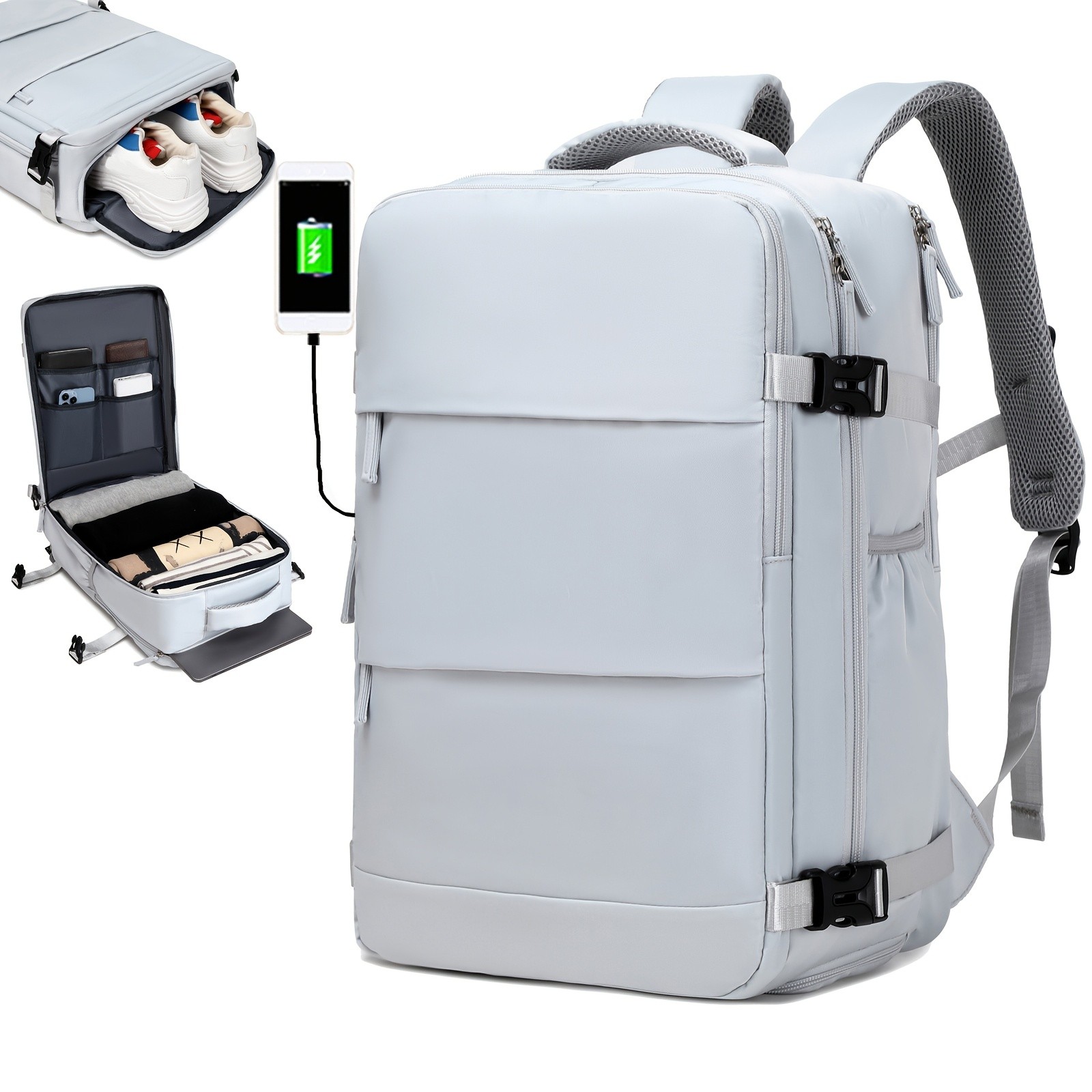 ENOSHI Ladies Laptop Backpack Airline-Approved Travel Bag with USB Charging & 15.6-Inch Laptop Compartment