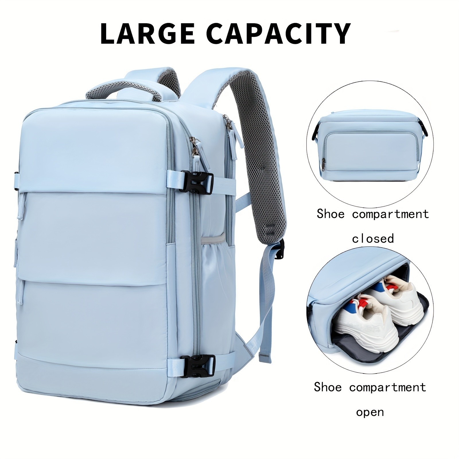 ENOSHI Ladies Laptop Backpack Airline-Approved Travel Bag with USB Charging & 15.6-Inch Laptop Compartment