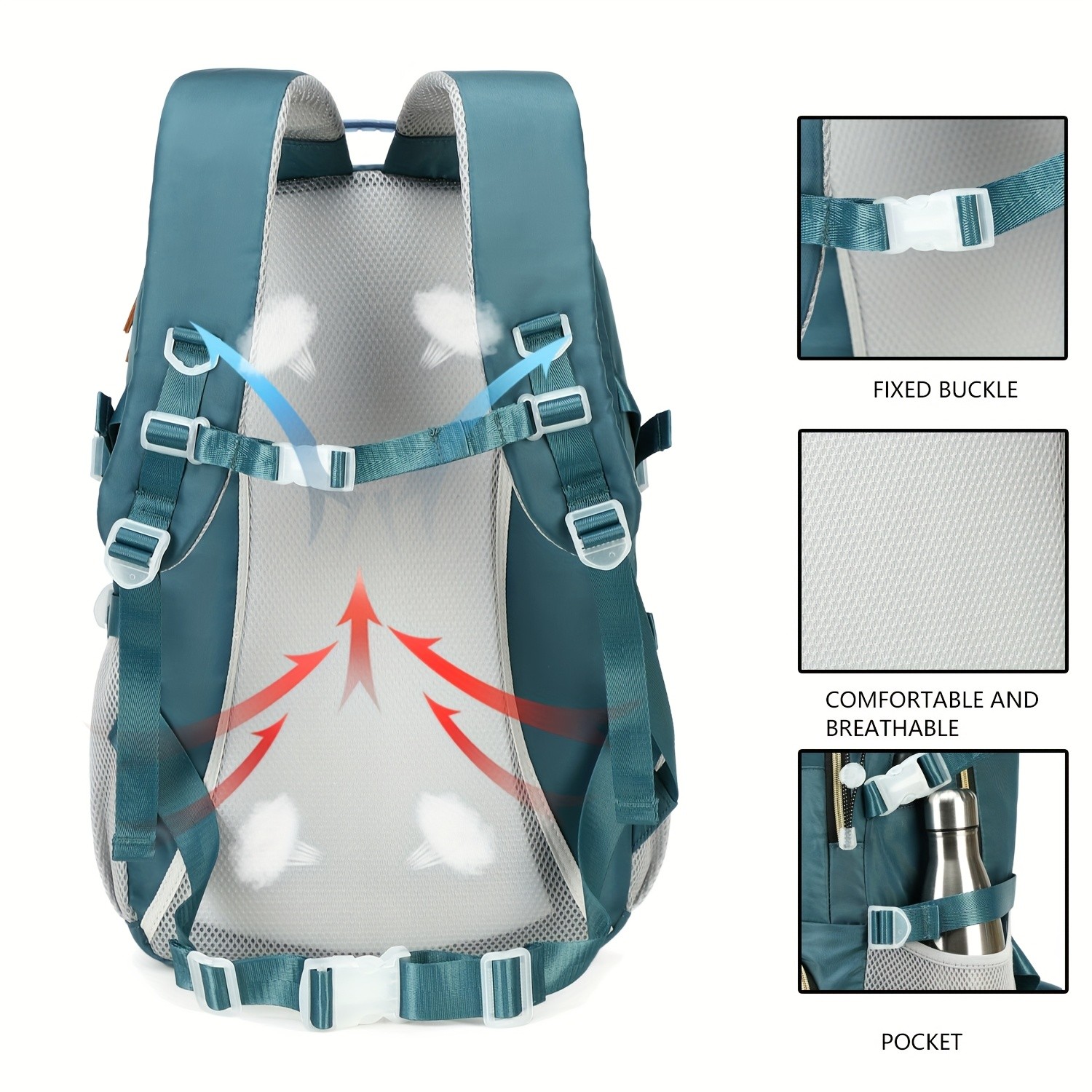 ENOSHI 40L Large Capacity Backpack  Heavy-Duty Travel & Hiking Pack with 43.94 cm Laptop Sleeve & Shoe Compartment