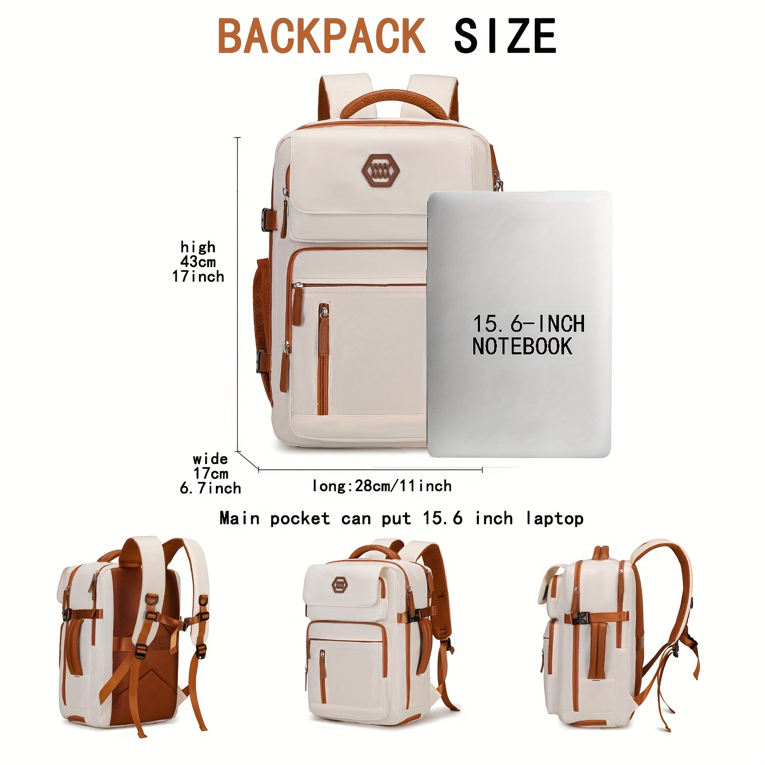 ENOSHI Airline-Approved 39.62 cm Laptop Travel Backpack Durable, Sleek & Multi-Functional Backpack for Travel, Work & Daily Adventure