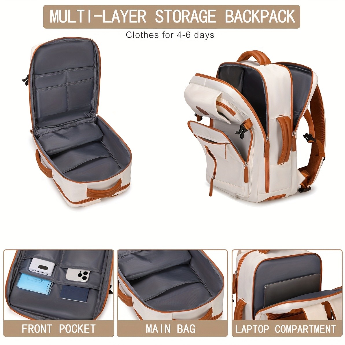 ENOSHI Airline-Approved 39.62 cm Laptop Travel Backpack Durable, Sleek & Multi-Functional Backpack for Travel, Work & Daily Adventure