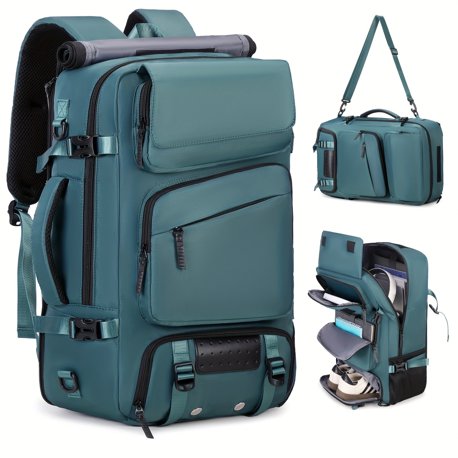 ENOSHI Mens Large Travel Backpack Convertible Shoulder Bag with Shoe Compartment & Laptop Storage
