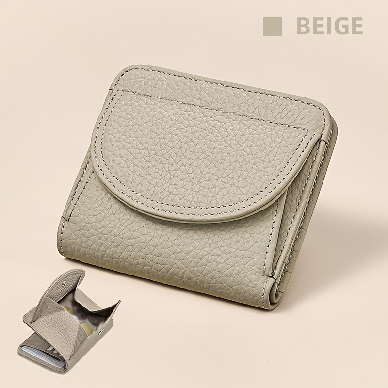 BANYANU Womens Genuine Leather Mini Wallet Set Vintage 6-Card Holder + Coin Purse with Snap Closure