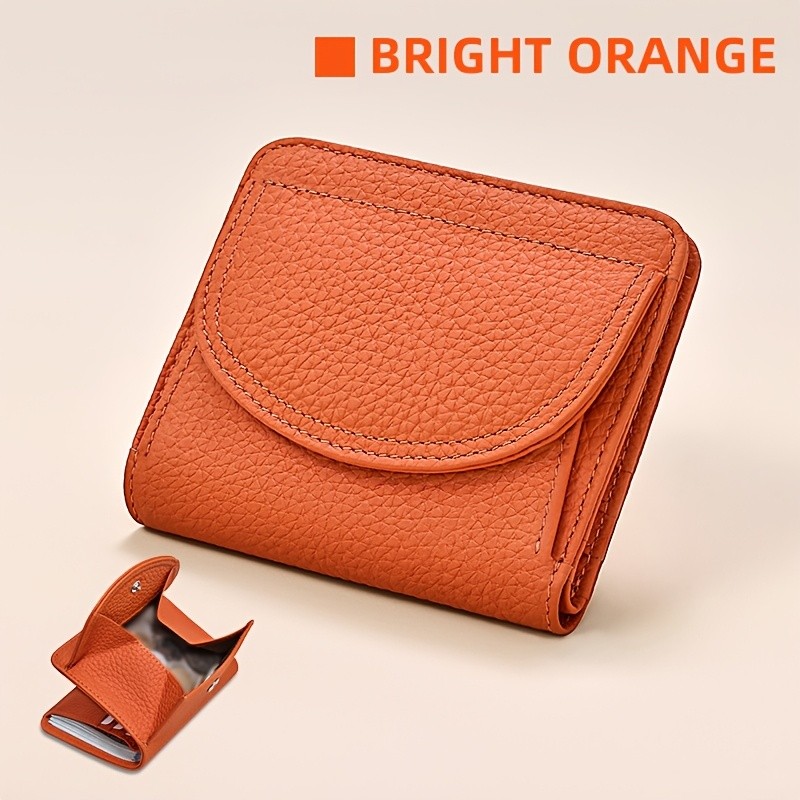 BANYANU Womens Genuine Leather Mini Wallet Set Vintage 6-Card Holder + Coin Purse with Snap Closure