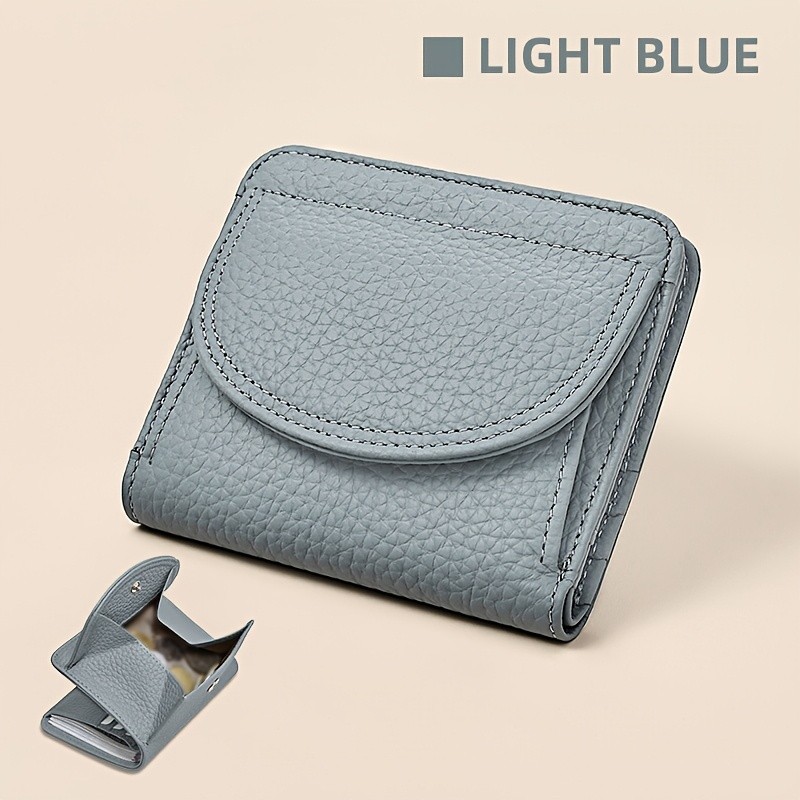 BANYANU Womens Genuine Leather Mini Wallet Set Vintage 6-Card Holder + Coin Purse with Snap Closure
