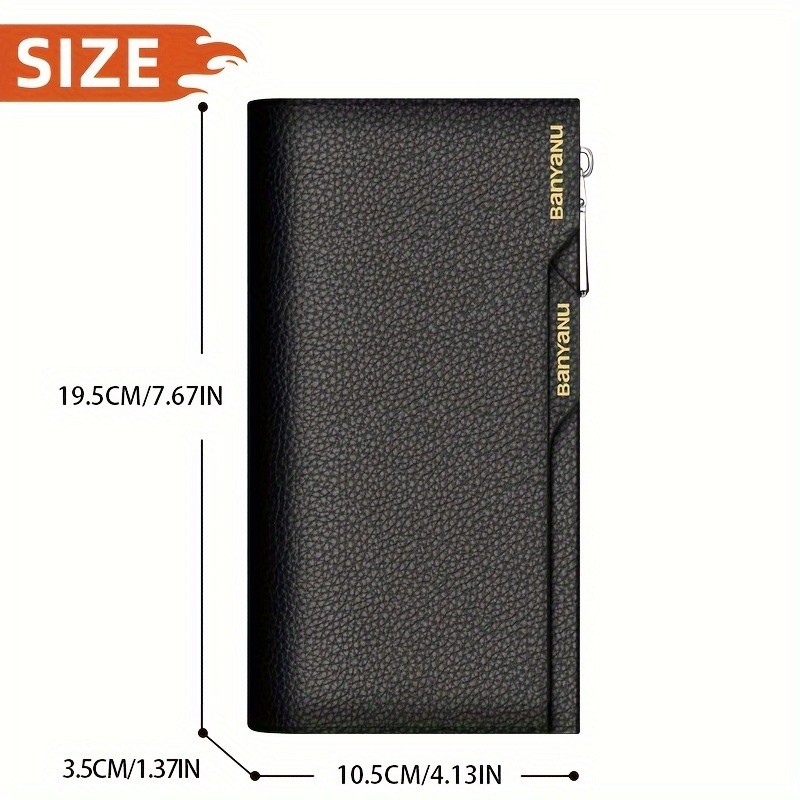 BANYANU Mens Genuine Leather Wallet Large-Capacity Cowhide Clutch with Multi-Card Holder & Drivers License Slot