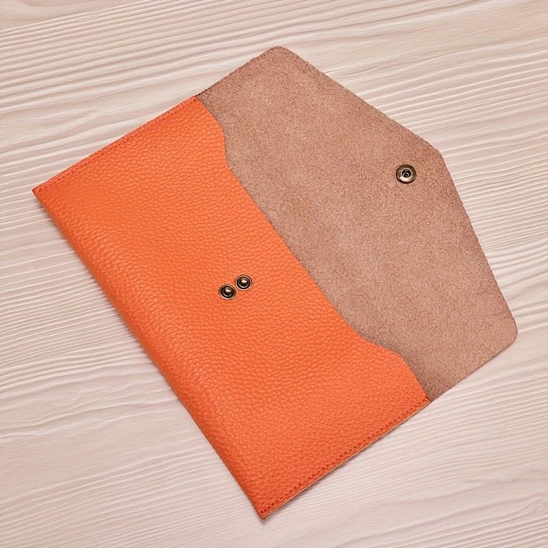 BANYANU Womens Luxury Genuine Leather Wallet Large-Capacity Envelope Purse with Rivet Details