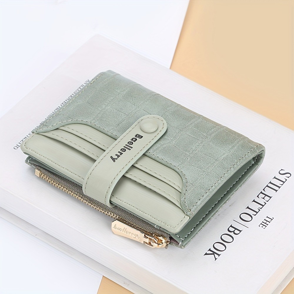 BAELLERRY Womens 2023 Short Wallet Buckle Sanded Mini Purse with Coin Holder (Carteras)