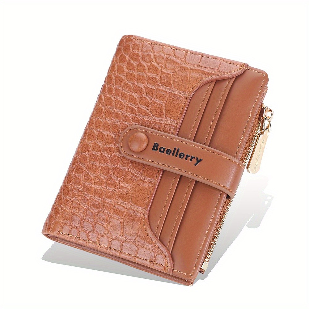 BAELLERRY Womens 2023 Short Wallet Buckle Sanded Mini Purse with Coin Holder (Carteras)