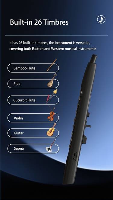 SUNRISE MELODY M1 EWI Beginner-Friendly Digital Wind Instrument with 26 Timbres & Touch-Key Precision