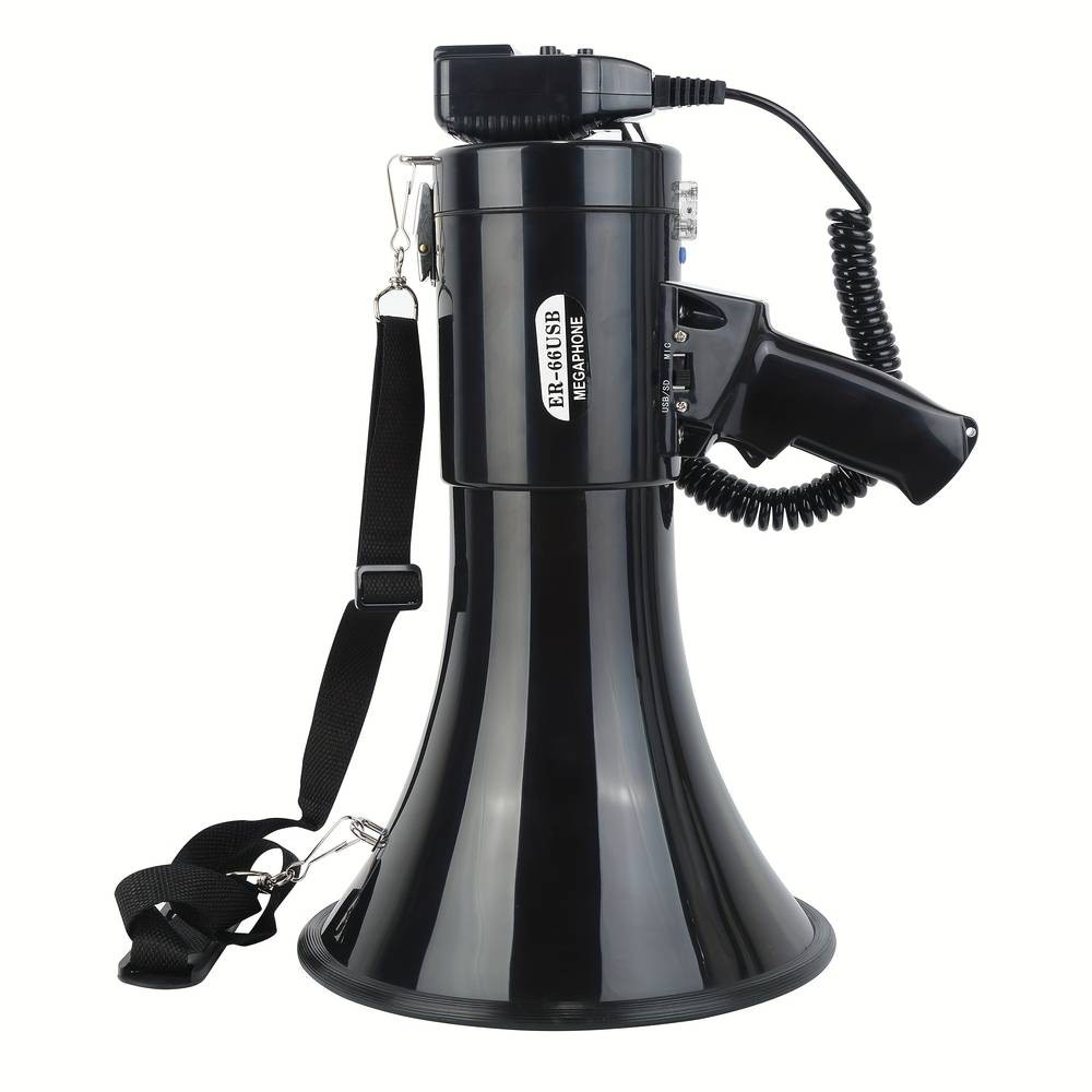 BS 50W Portable USB Loudspeaker & Megaphone  Powerful Sound, Detachable Mic & Recording Playback for Any Event