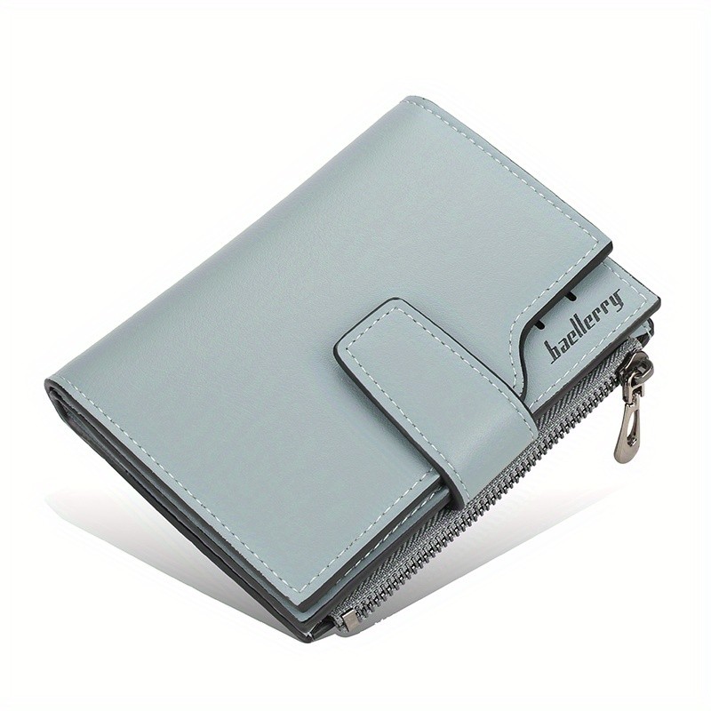 BAELLERRY Minimalist Solid-Color Short Wallet Unisex Casual Coin Purse & Multifunctional Credit Card Holder