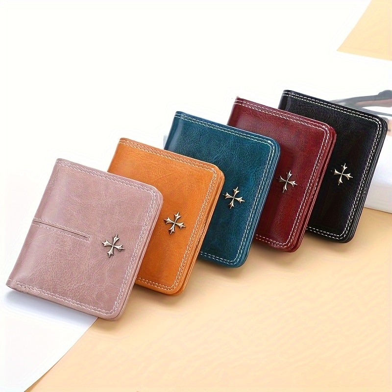 BAELLERRY Womens Slim Wallet IC Magnetic Closure, Double-Fold Billfold, Zipper Coin Pocket & Multi-Card Holder