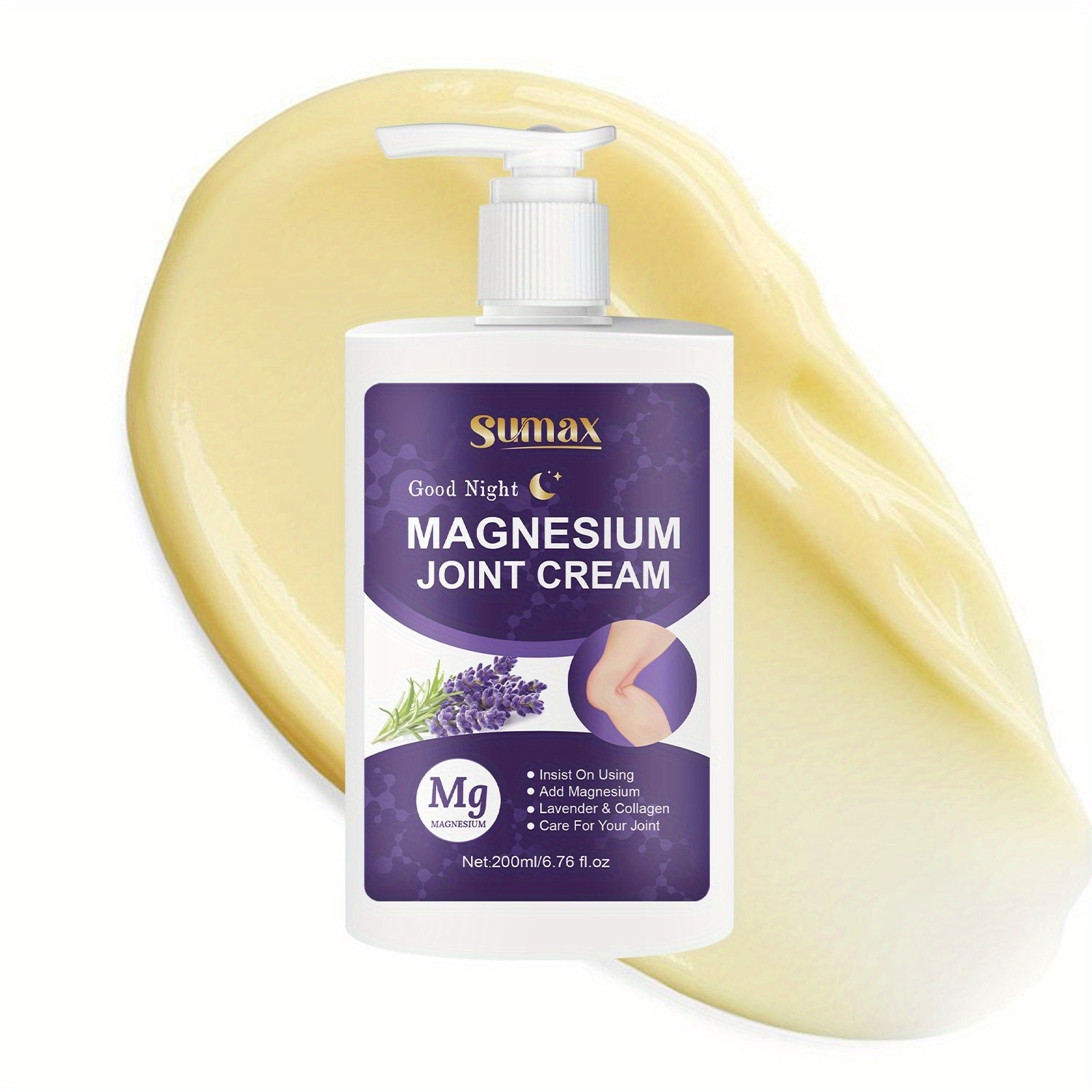 SUMAX Extra-Large Magnesium Cream with Lavender Fast-Absorbing Joint & Muscle Care for All Ages
