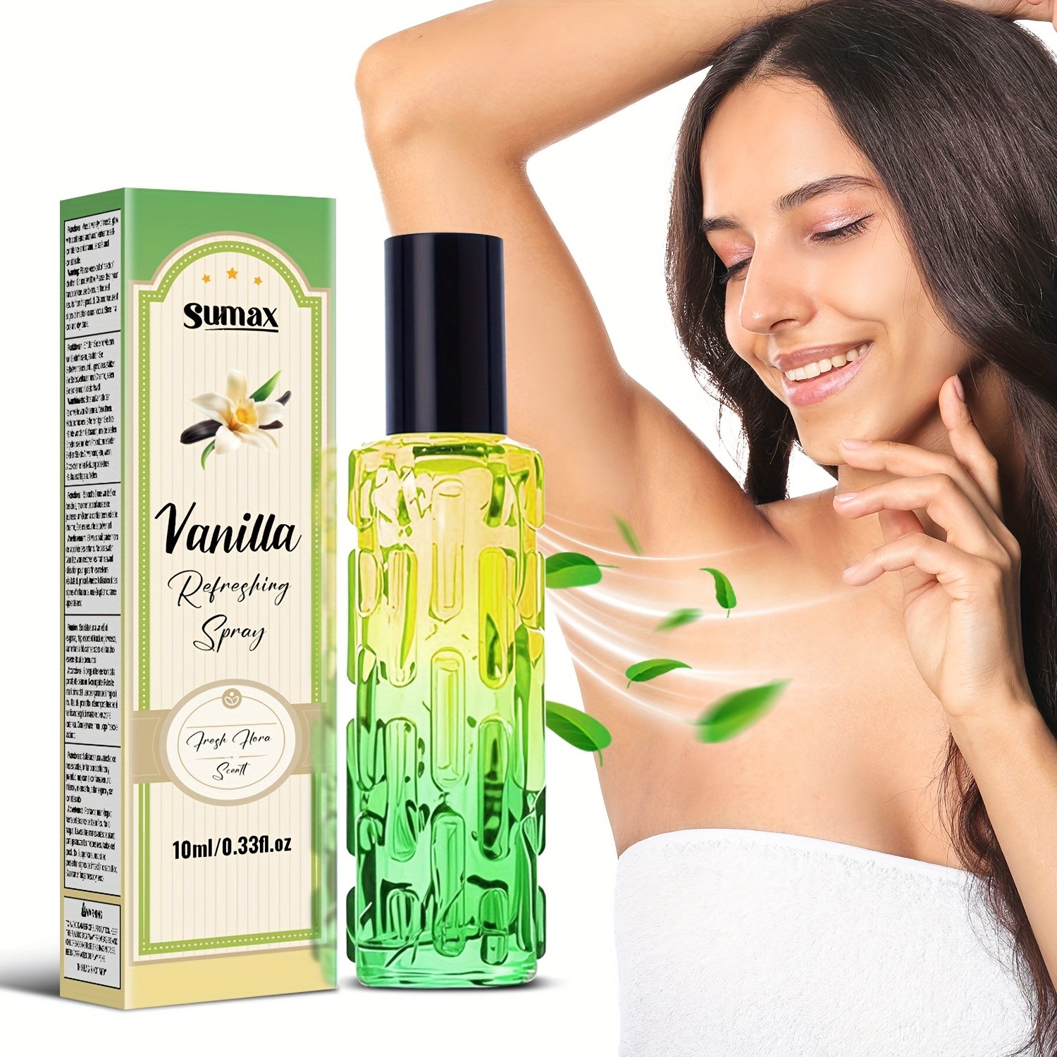 SUMAX Vanilla Deodorant Spray Alcohol-Free Body Odor Control with Natural Vanilla Fragrance