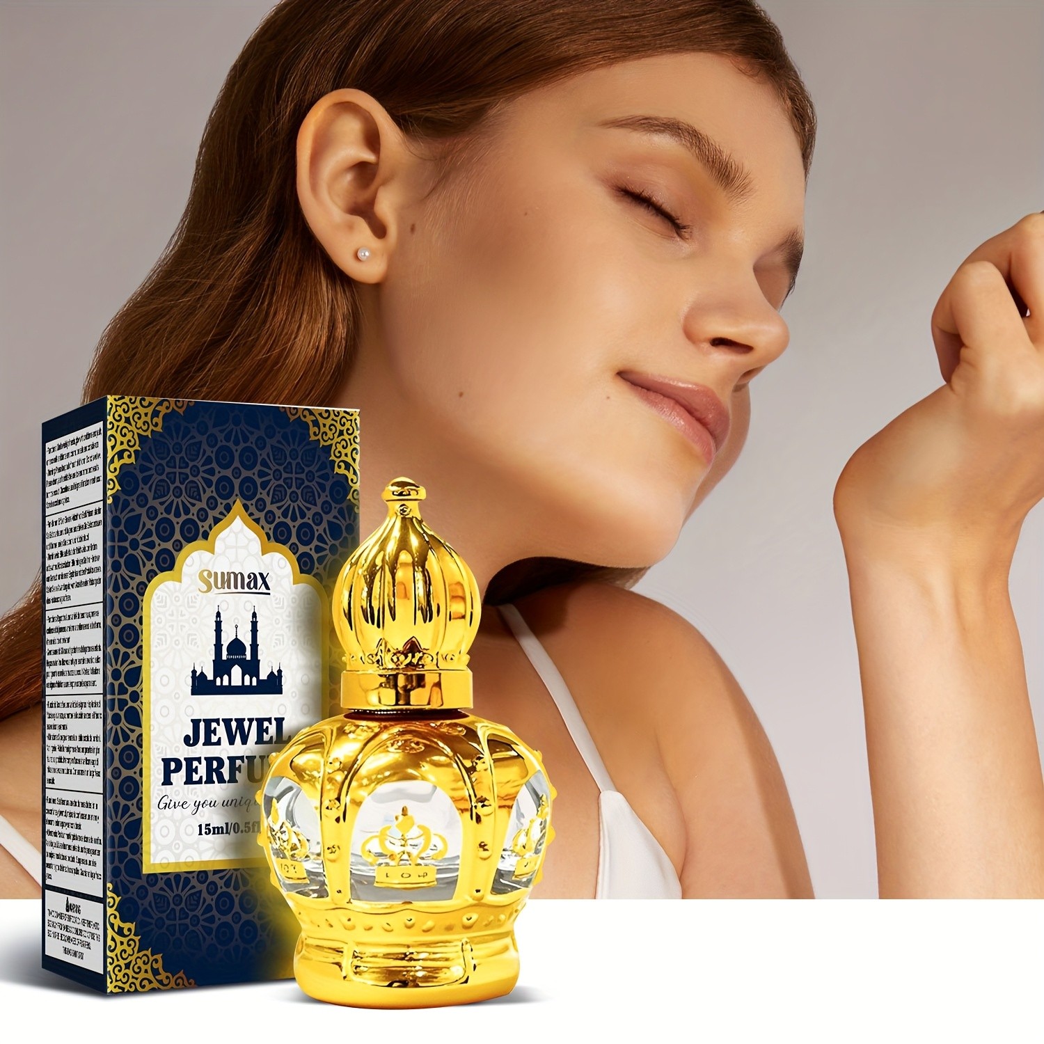 SUMAX Luxury Golden Crown Perfume Roller Ball Alcohol-Free Long-Lasting Royal Fragrance Oil with Gift Box