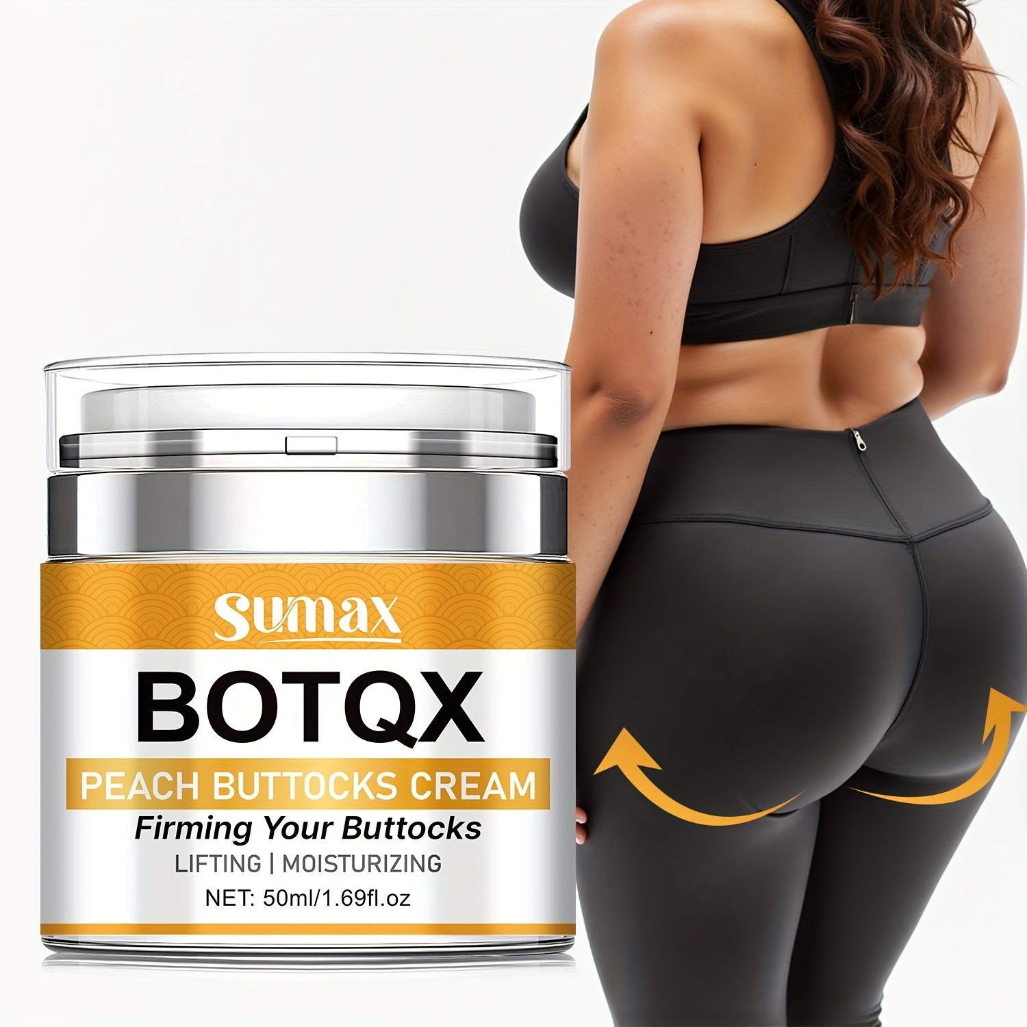 SUMAX Peach Butt Lift & Firming Cream Hyaluronic Acid, Vitamin C & Collagen Formula (50ml / 1.69 fl.oz)
