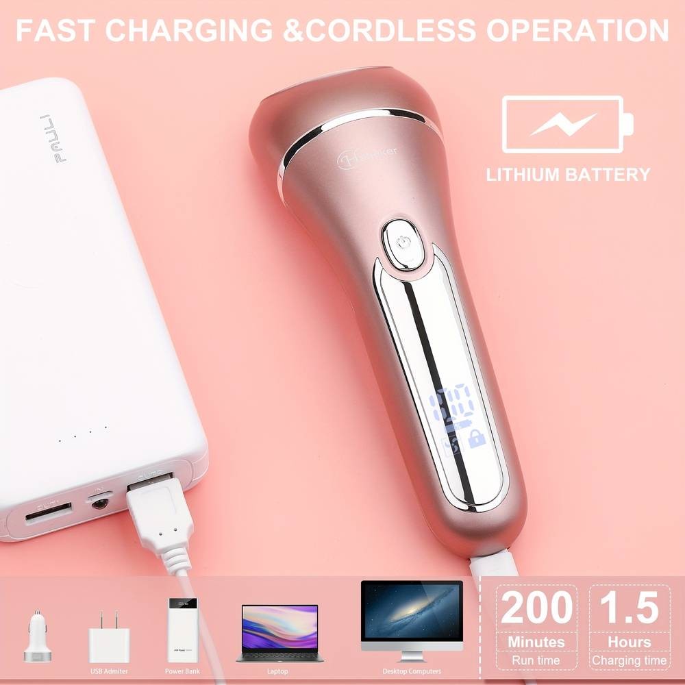 HATTEKER 3-in-1 Electric Shaver for Women USB Rechargeable, Stainless Steel & Designed for Smooth, Gentle Hair Removal