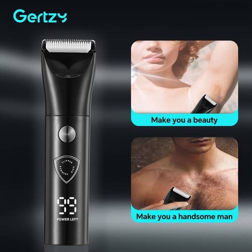 GERTZY Mens Electric Body Trimmer Set Full Grooming Kit with Ceramic Blades, Nose Trimmer, Hair Clipper & USB Charging