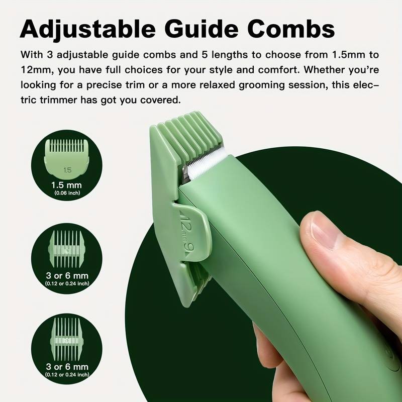 YAFULL Professional Body Hair Trimmer IPX6 Wet/Dry Grooming, Ceramic Blade & Rechargeable Lithium Battery