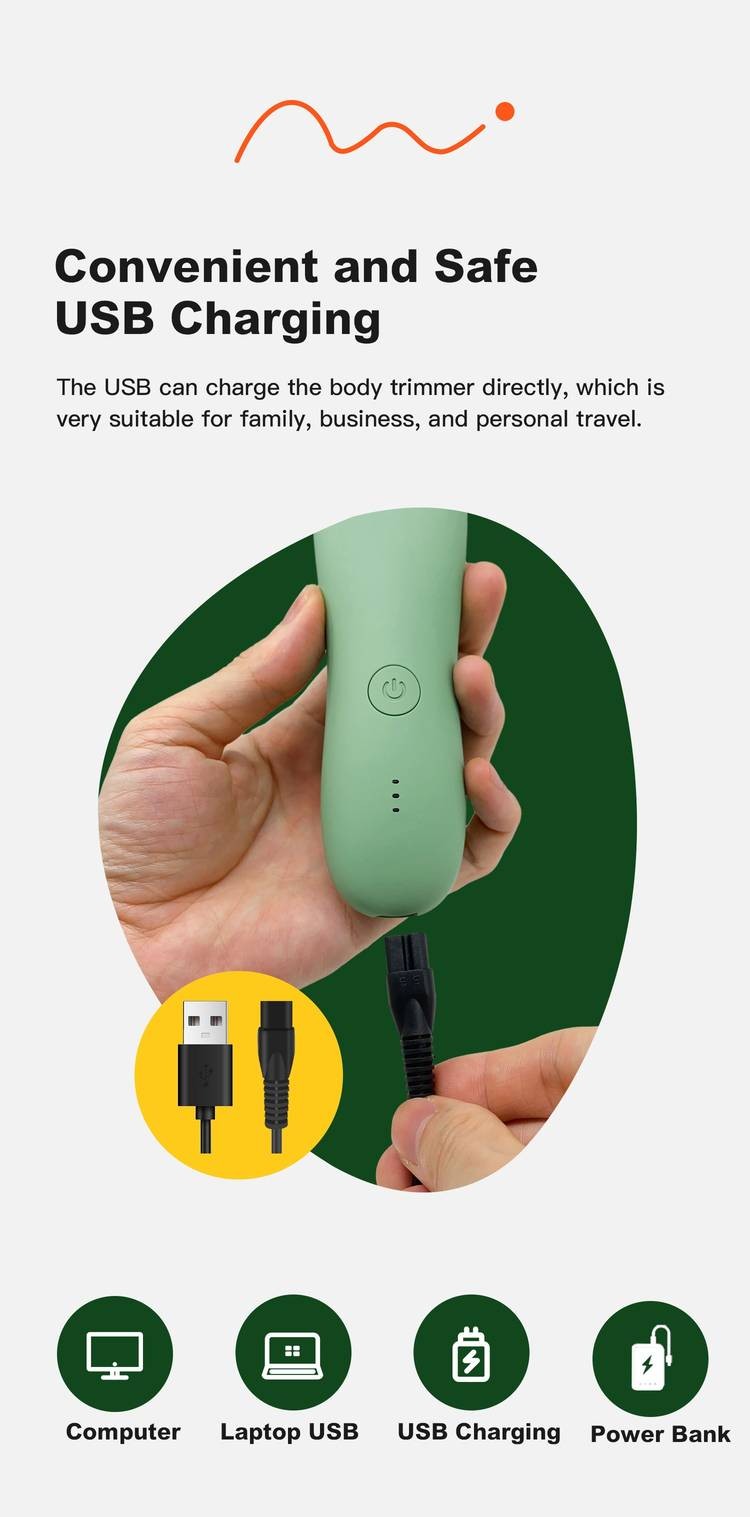 YAFULL Professional Body Hair Trimmer IPX6 Wet/Dry Grooming, Ceramic Blade & Rechargeable Lithium Battery