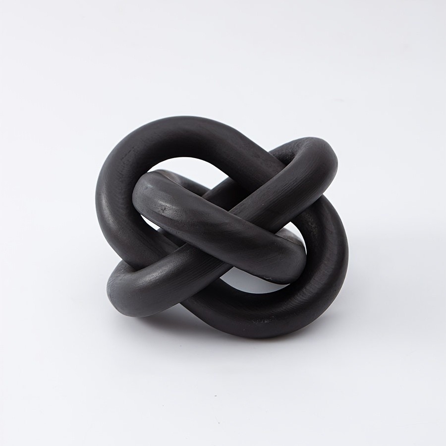 YUMIPLUS Hand-Carved Wooden Chain Sculpture Modern Farmhouse & Boho Rustic Decor for Indoor & Outdoor Spaces