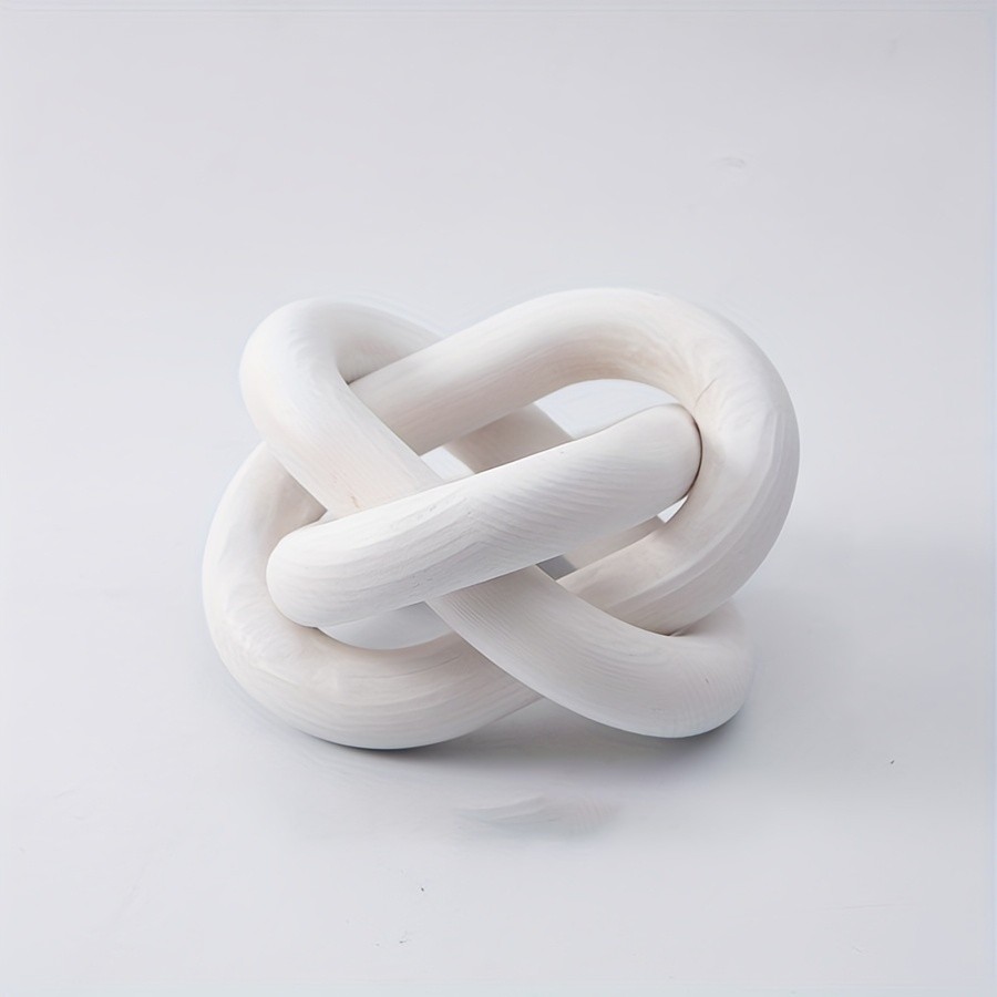 YUMIPLUS Hand-Carved Wooden Chain Sculpture Modern Farmhouse & Boho Rustic Decor for Indoor & Outdoor Spaces
