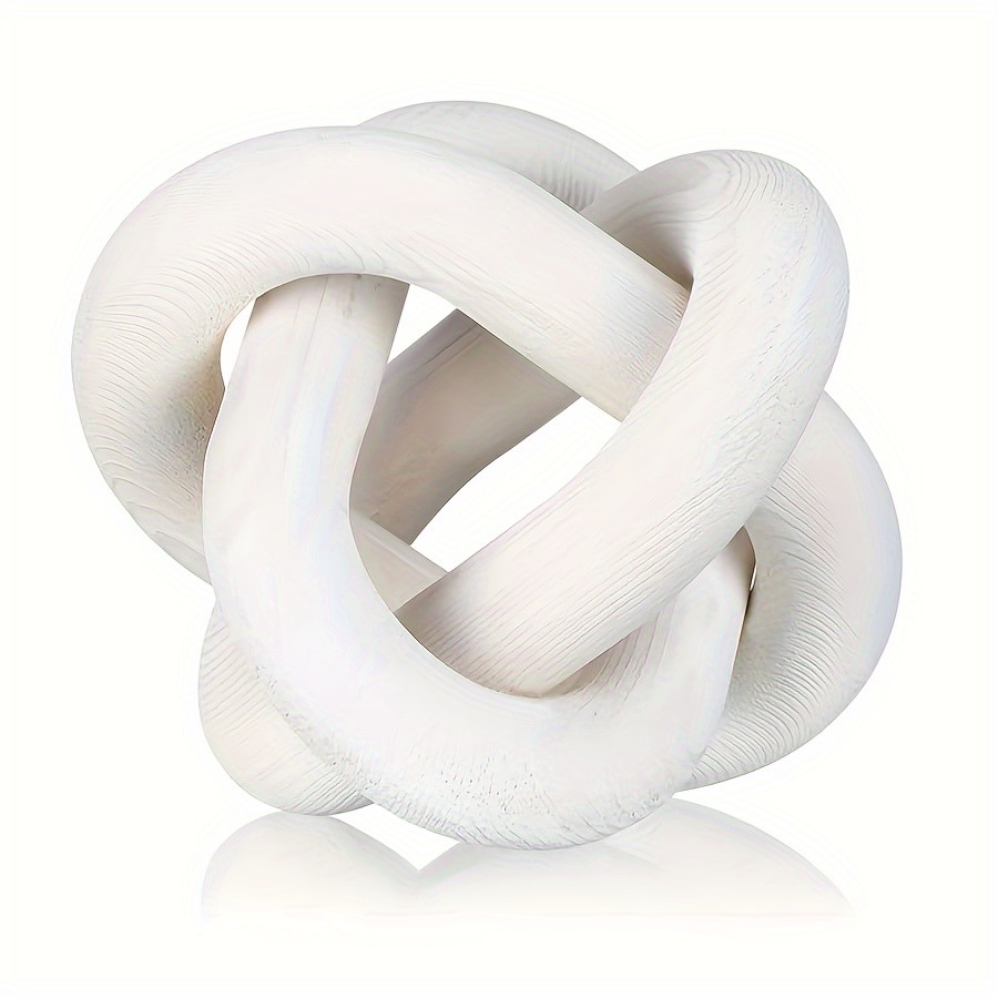 YUMIPLUS Hand-Carved Wooden Chain Sculpture Modern Farmhouse & Boho Rustic Decor for Indoor & Outdoor Spaces