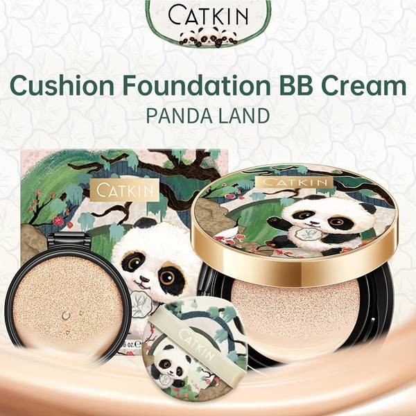 CATKIN Panda Land Foundation  Full-Coverage Cushion Glow for All-Day Wear (Christmas Gift)  Perfect for: Everyday