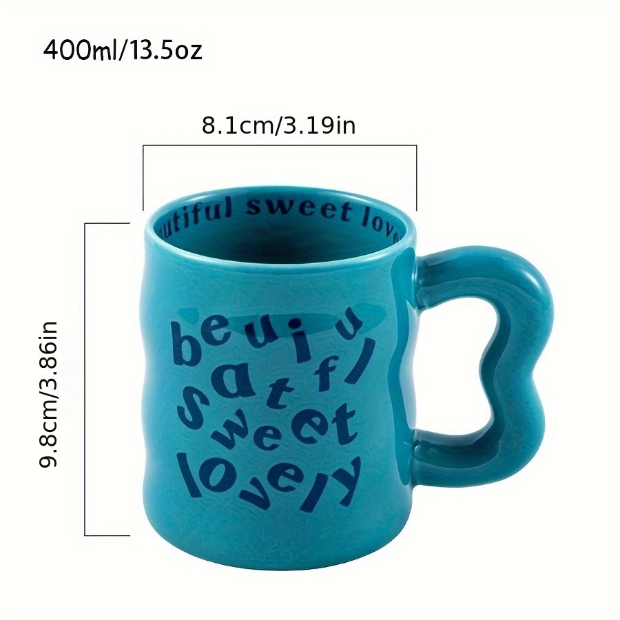 YUMIPLUS Cute Cartoon Ceramic Mug Be Sweet Pink Reusable Coffee Cup for Students, Couples & Gifts