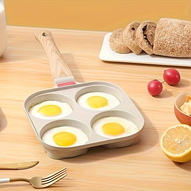 YUMIPLUS 4-Cup Non-Stick Maifan Stone Egg Frying Pan with Lid Aluminum Breakfast Pan for Eggs, Pancakes & Tortillas