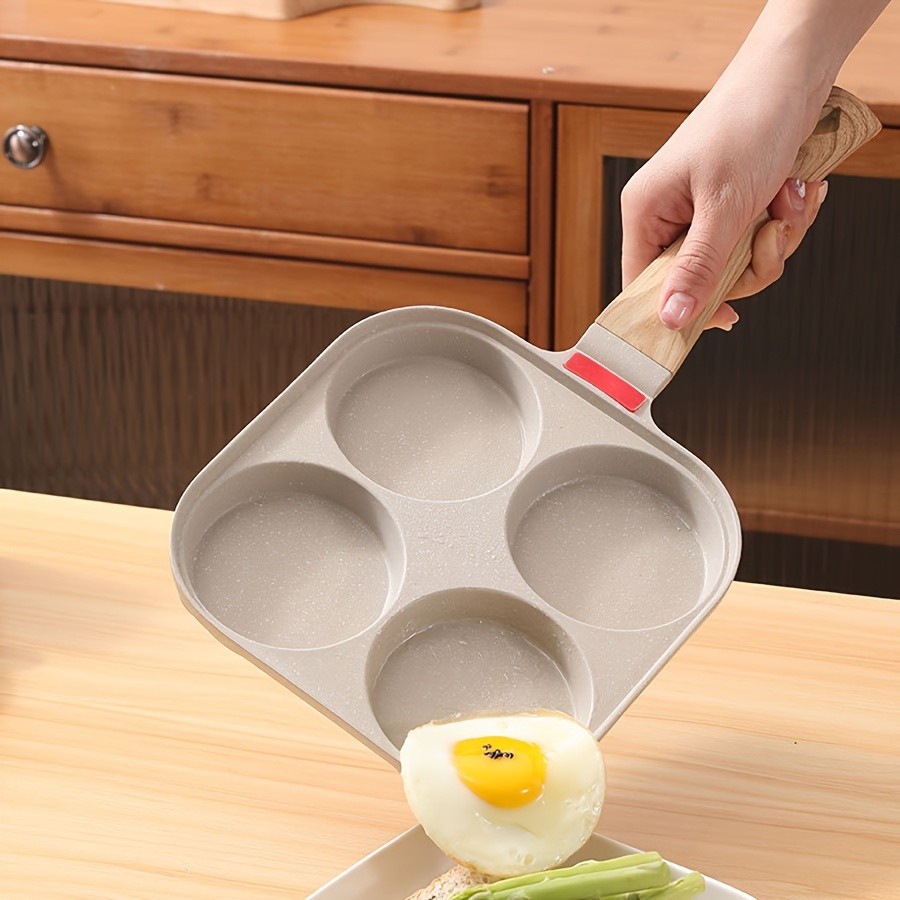 YUMIPLUS 4-Cup Non-Stick Maifan Stone Egg Frying Pan with Lid Aluminum Breakfast Pan for Eggs, Pancakes & Tortillas