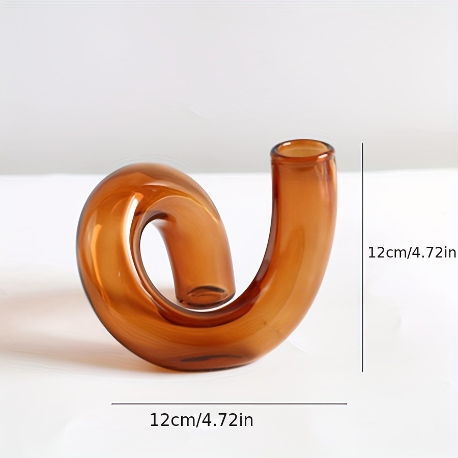 YUMIPLUS Modern Creative Irregular Shaped Glass Vase Transparent Nordic Pedestal Centerpiece for Dining & Living Room Dcor