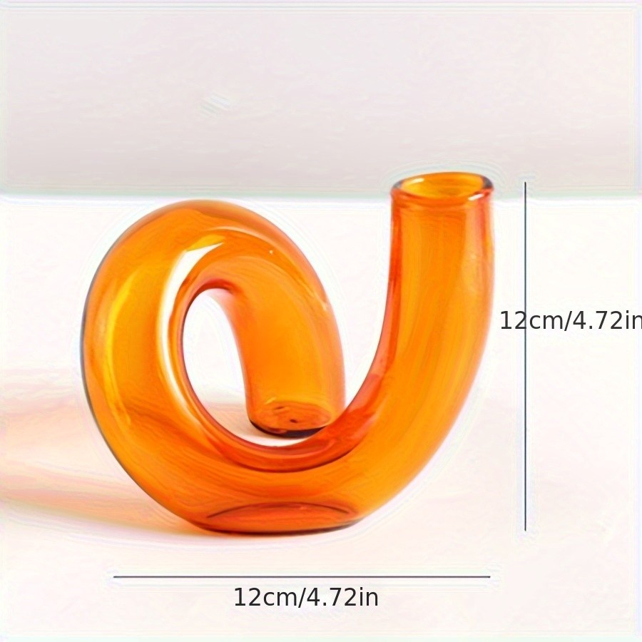 YUMIPLUS Modern Creative Irregular Shaped Glass Vase Transparent Nordic Pedestal Centerpiece for Dining & Living Room Dcor