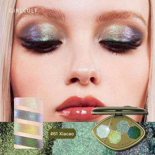 GIRLCULT Halloween Green Sparkling Eyeshadow Golden Green Chameleon Dazzle