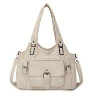 Taole Womens Retro Synthetic Tote Bag Vintage Style with Detachable Strap & Golden-Tone Hardware