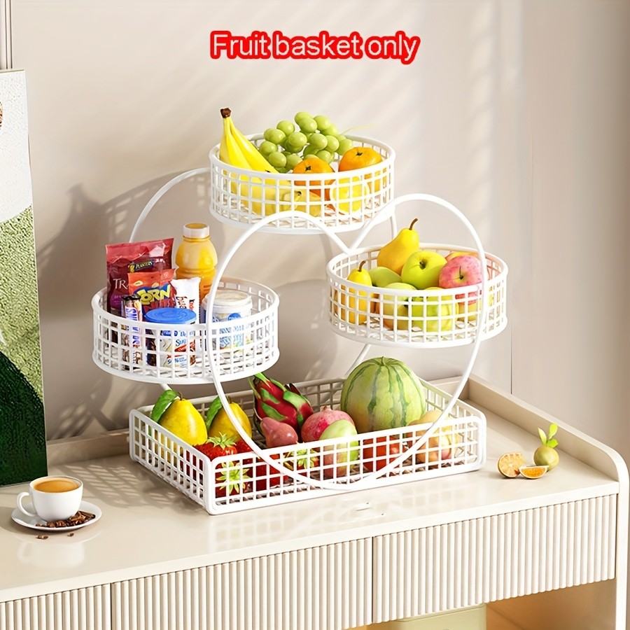 YUMIPLUS Heart-Shaped 3-Tier Fruit Basket Elegant Countertop Display for Snacks, Fruits & Events