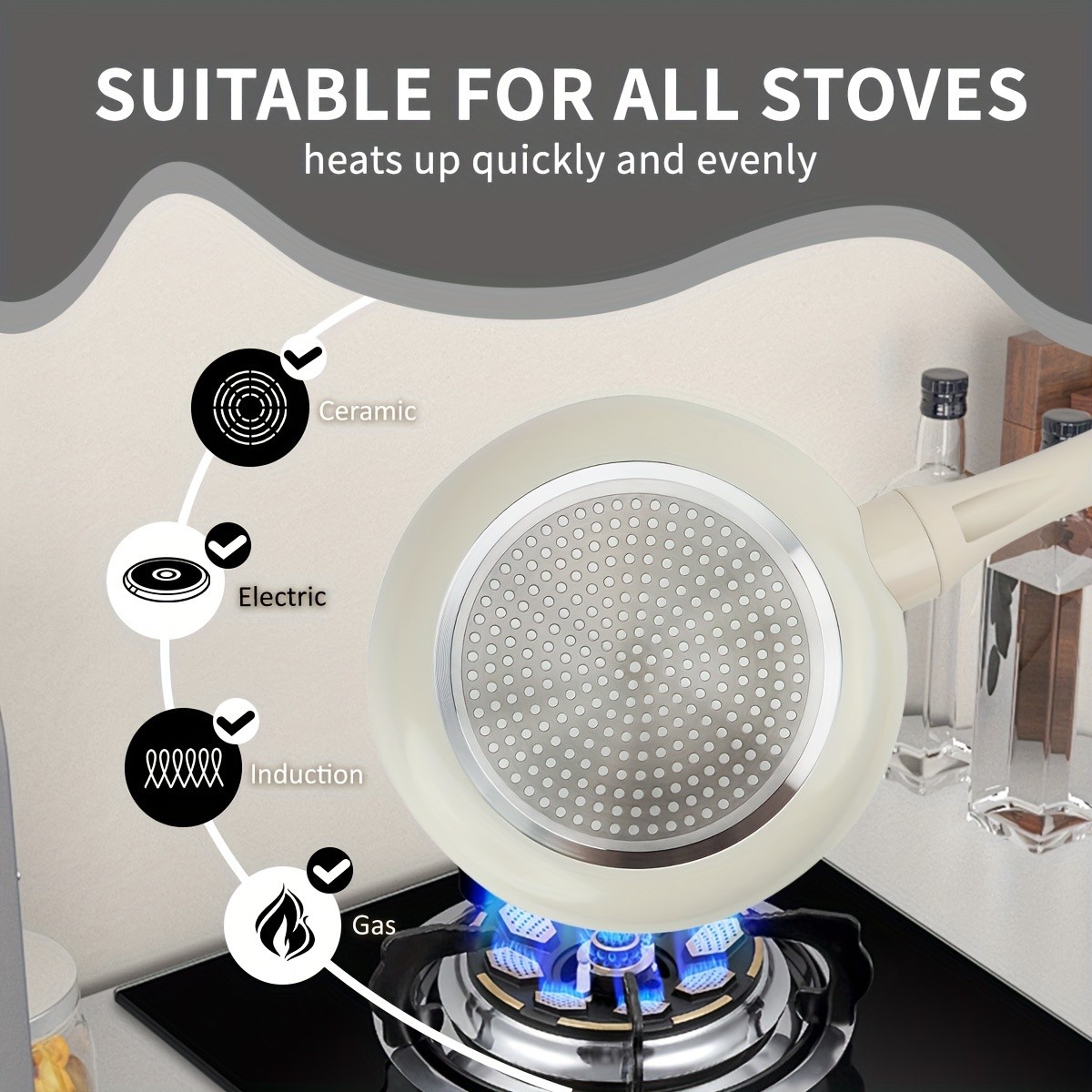 KPXSIAION Non-Stick Granite Frying Pan Set PFOA-Free Skillets for All Stoves (9.45'' / 10.25'' / 11'')