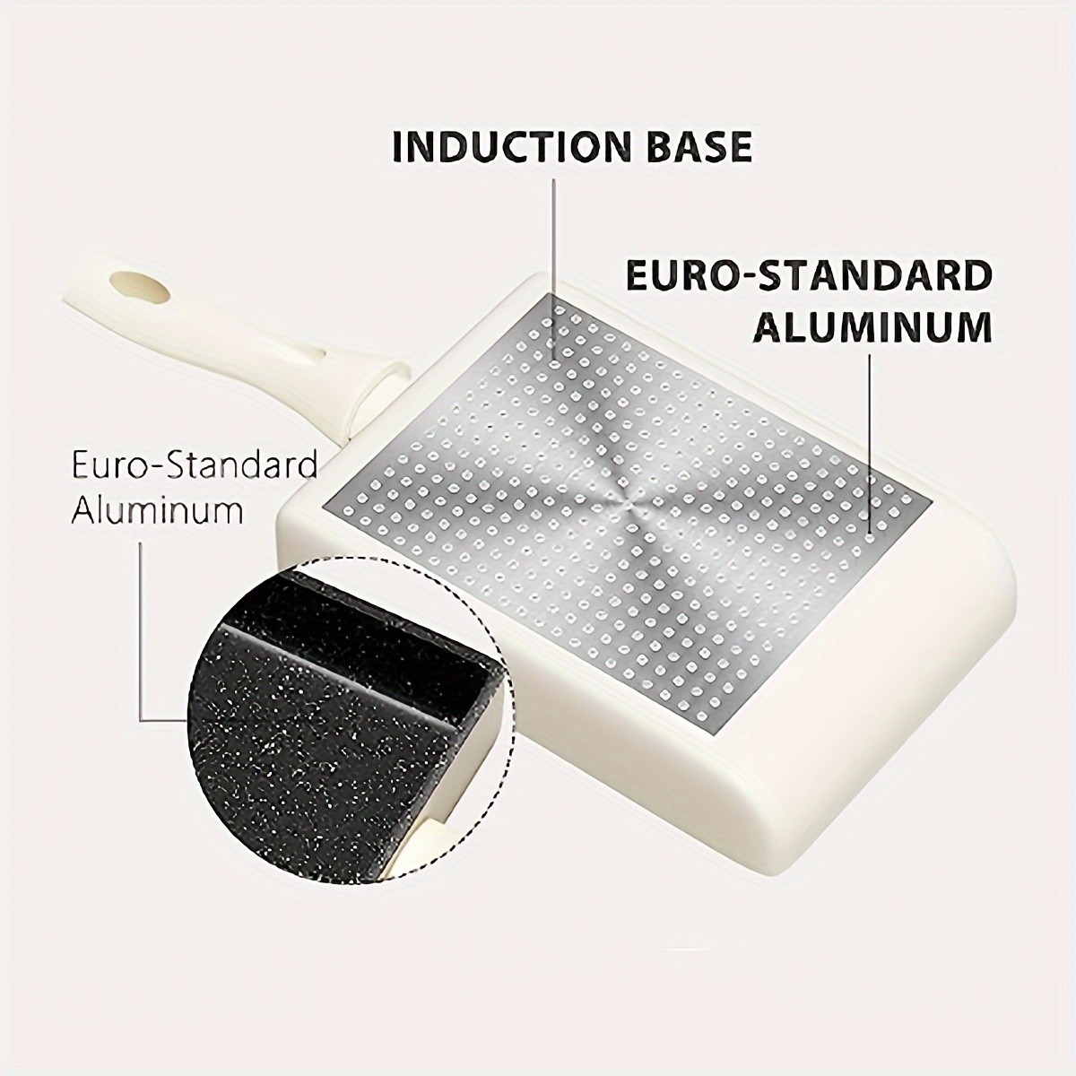 KPXSIAION Japanese Tamagoyaki Pan Non-Stick Granite Stone Omelette Pan for Perfect Japanese Rolled Eggs