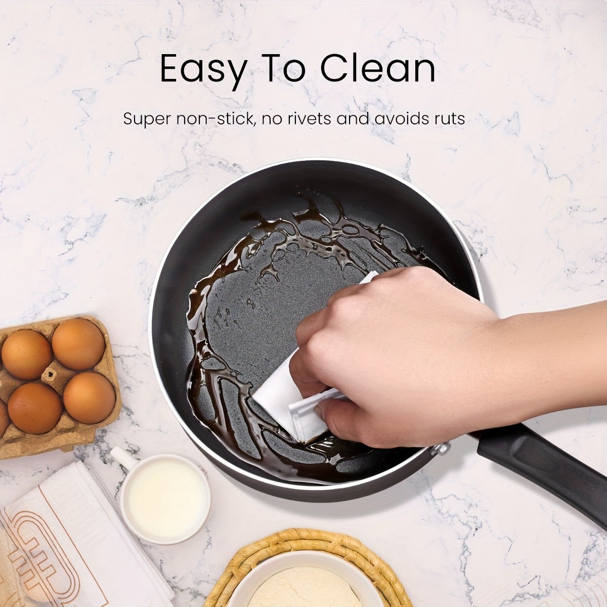 KPXSIAION Nonstick Sauce Pan Set (1QT + 2QT) Induction-Compatible Aluminum Pots with Lids for Everyday Home Cooking