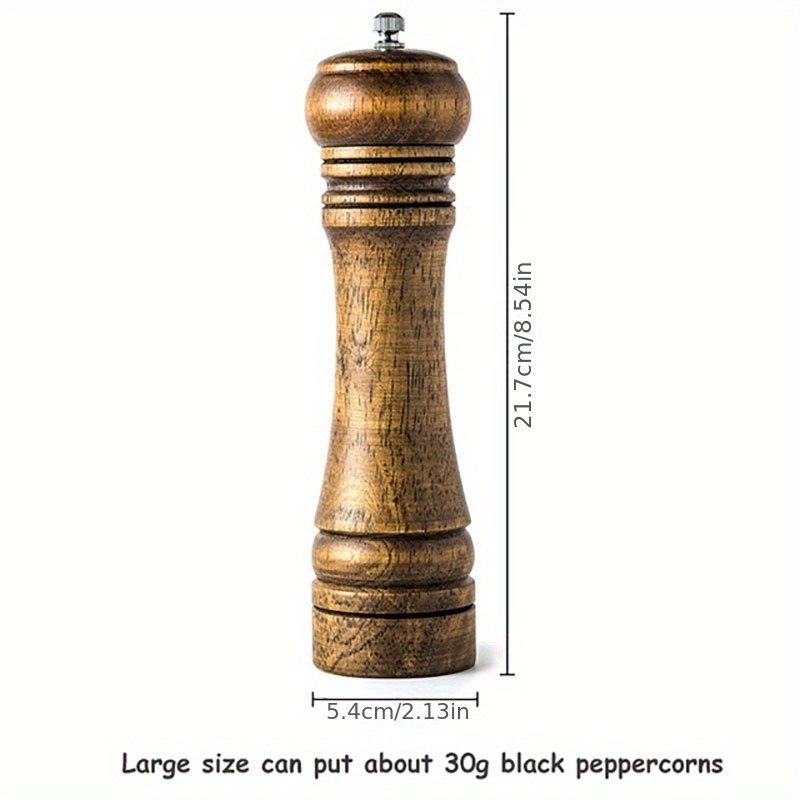 KEMORELA Wooden Pepper Grinder Handheld Manual Spice Mill with Classic Natural Design