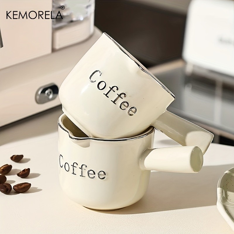 KEMORELA Ceramic Coffee Measuring Cup Espresso Extraction Ounce Cup for Milk, Honey, Sauces & Mini Kitchen Tasks