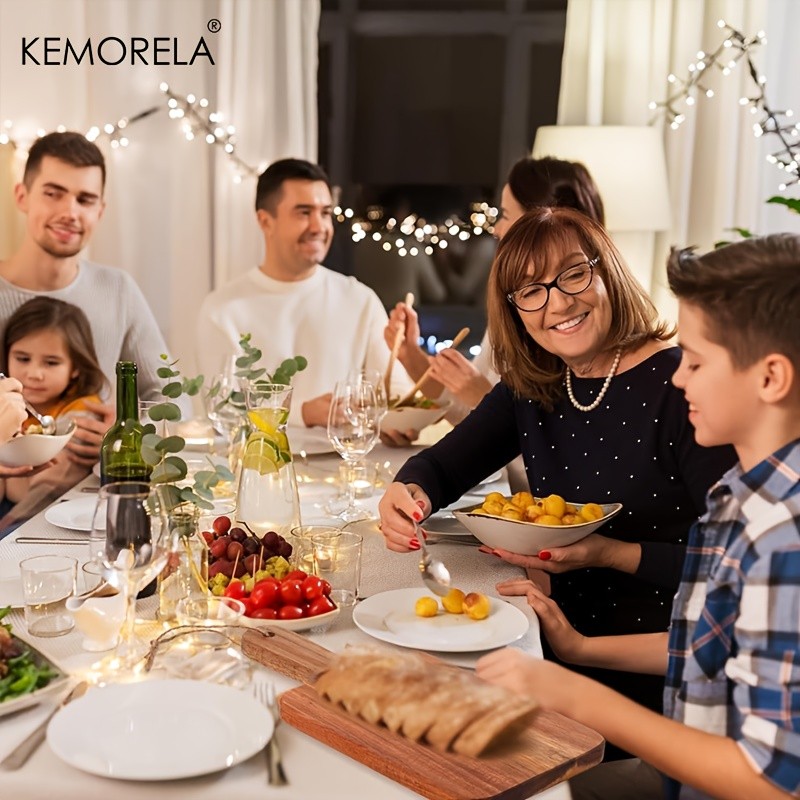 KEMORELA Acacia Wood Cutting Board with Handle Extra Long Natural Grain Serving Board for Cheese, Charcuterie, Bread & Fruit