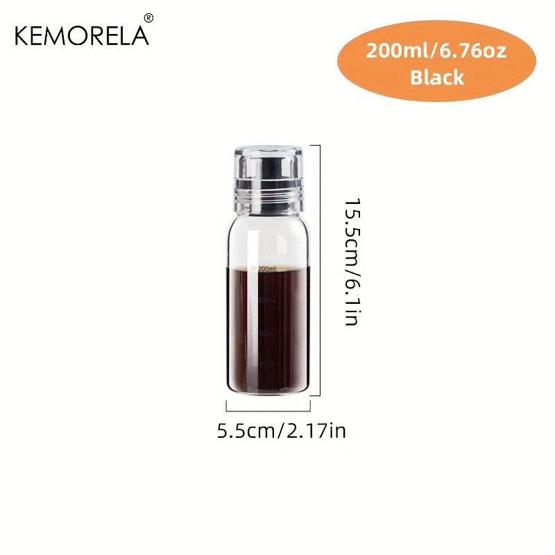 KEMORELA Graduated Glass Oil Dispenser Bottle PVC-Free Measurement Bottle for Cooking Oil, Soy Sauce, Honey & More